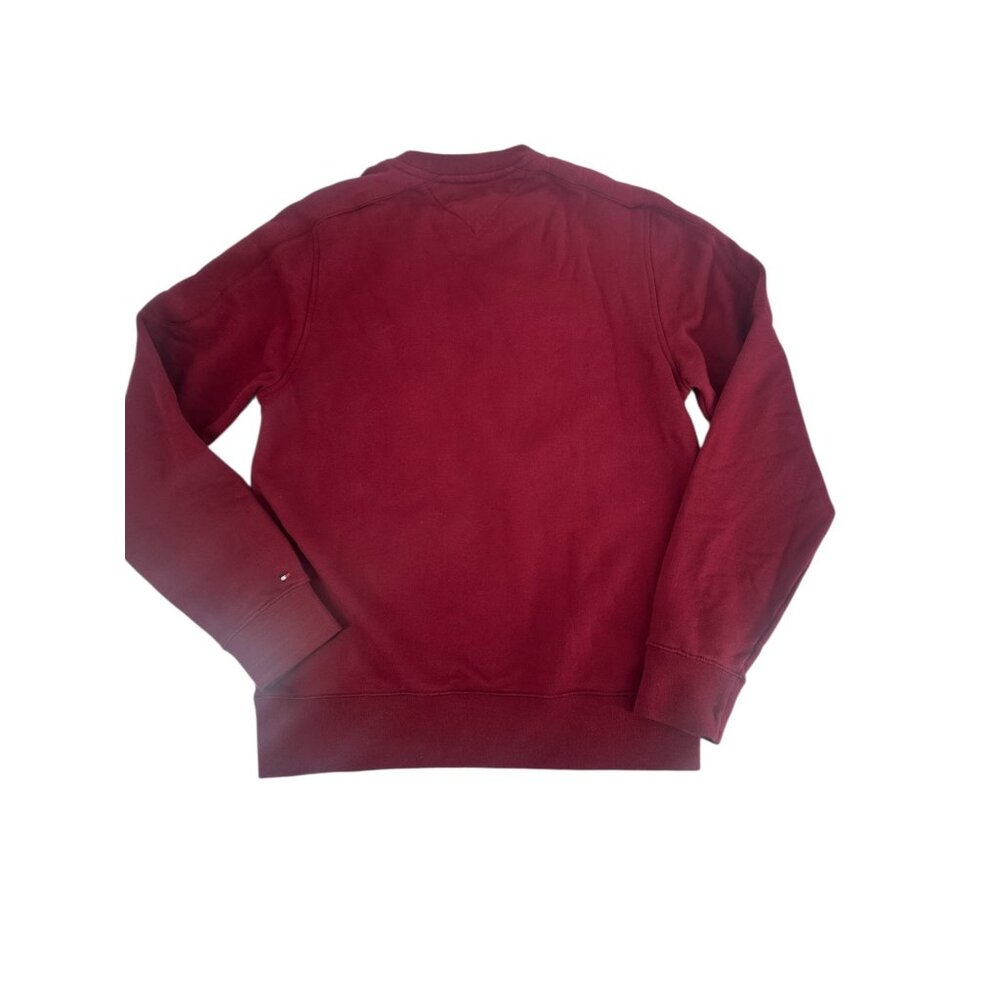 🎓 Tommy Hilfiger Big H Collegiate Crew Neck Sweater Burgundy S 🎓 - Picture 6 of 8